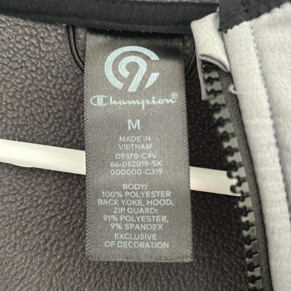 Champion C9 Full Zip Hooded Jacket Pullover Men's Size Medium Gray Pockets - Picture 4 of 5